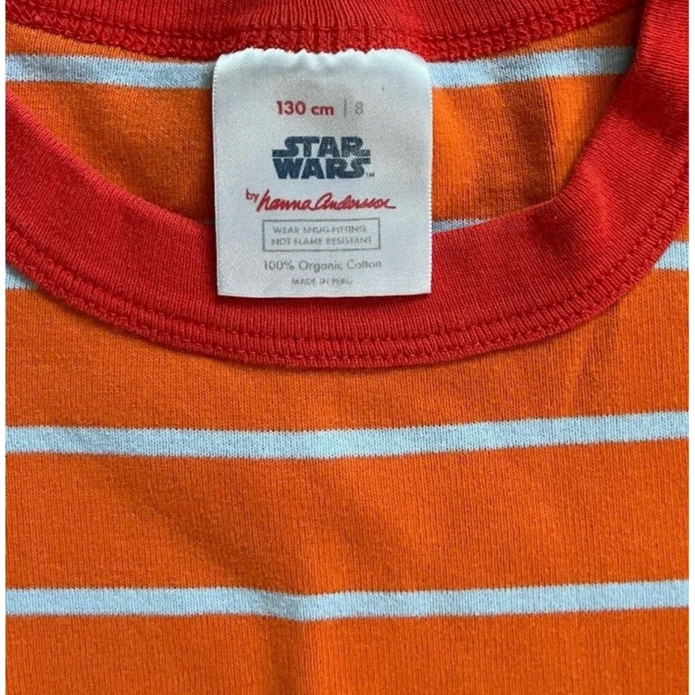 Star Wars Hanna Andersson Striped Short Pajamas Size 8/ 130 cm Blue Orange